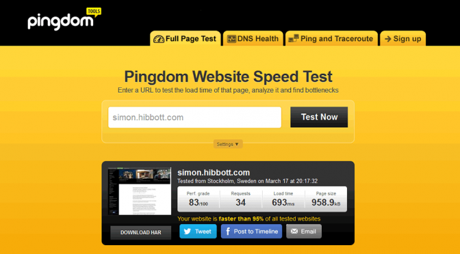 Pingdom Website Speed Test